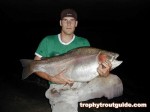 Adam Konrad landed the new world record rainbow trout at Lake Diefenbaker on 6/7/07. It weighed an incredible 43.6 pounds!